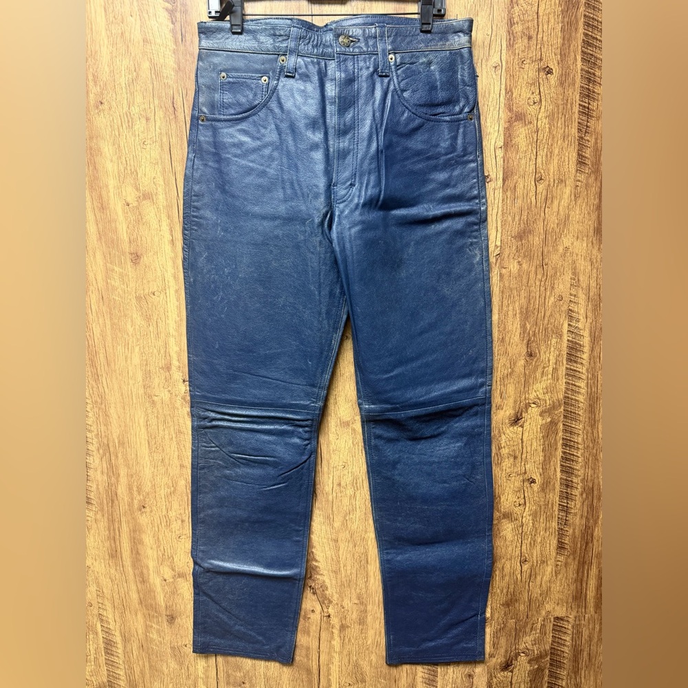 Vintage Men's Leather Blue Jeans